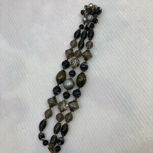 Vtg DEMARIO ? glass 3 strands Murano glass beads bracelet